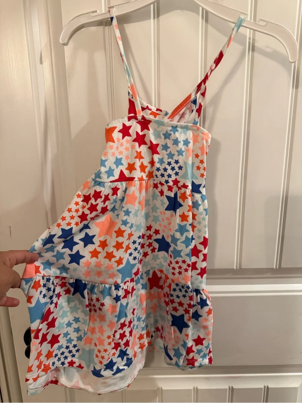 Cat & Jack Girls' Star Print Sundress in Red, Blue, Orange